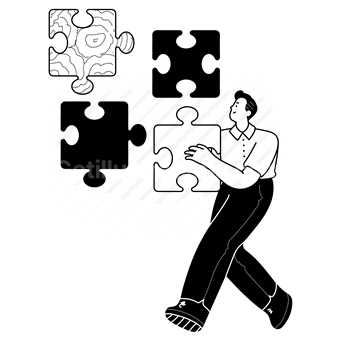 puzzle, piece missing piece, project, plugin, man, people